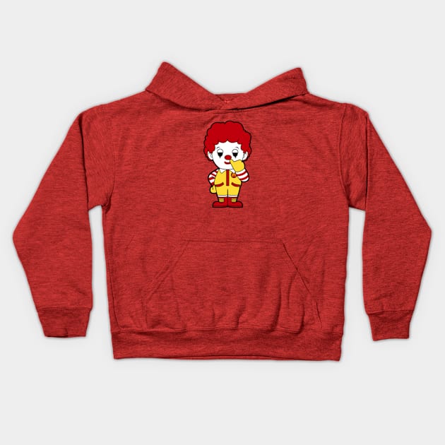 Funny Ronald Mcdonalds Kids Hoodie by mighty corps studio